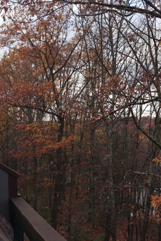 Balcony mountain view of Camelback Mountain from Stay For Vacay vacation rental home at the Village of Camelback in the Poconos.