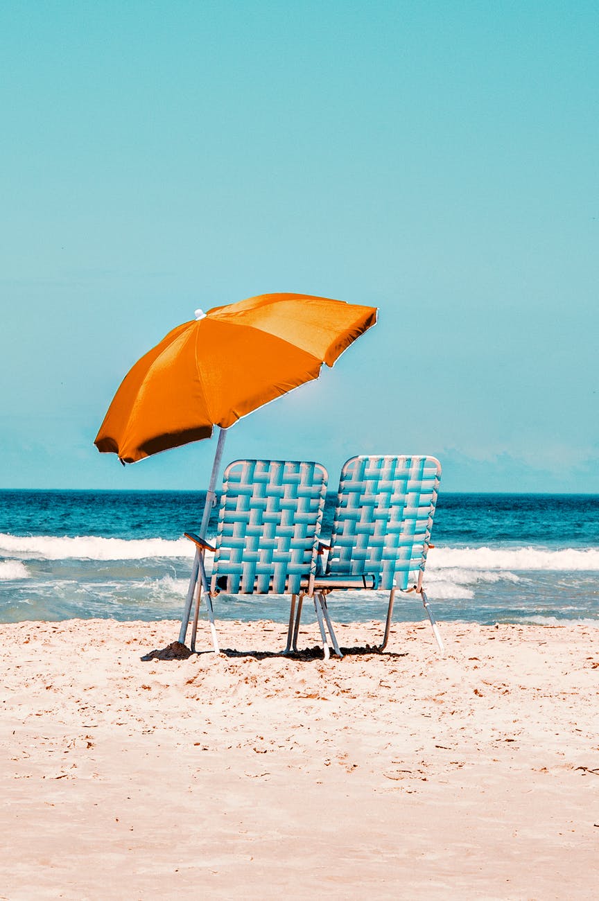 Daytona Beach orange parasol